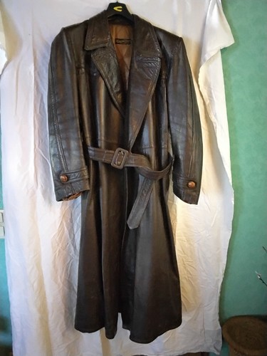 Vintage herren ledermantel - ,