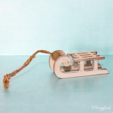 Miniatur Holz Schlitten