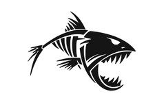 Fisch Skelett Aufkleber
