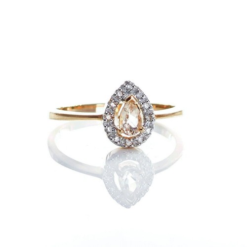 Morganit diamant ring - diamant,