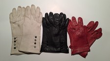 Damen Echtleder  Handschuhe, 3 Paar, ungefüttert