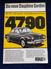 Renault Dauphine Gordini Prospekt Blatt