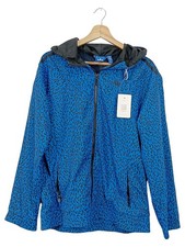 adidas Damen Sweatjacke Gr. 40; L Blau Leopard Kapuze Reißverschluss