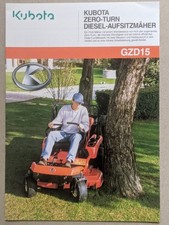 Kubota GZD15 ZERO-TURN Diesel Rasenmäher Aufsitzmäher Prospekt