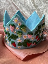 Geburtstagskrone Erdbeeren Geburtstag Krone Handbestickt Filz