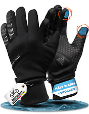 MIVELO Fahrradhandschuhe Winter Handschuhe wasserfest winddicht schwarz