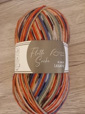 Rellana Flotte Socke Sockenwolle Legato rot orange grün meliert  4fach 100 g