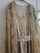 Kaftan kleid lang gold - kaftan,