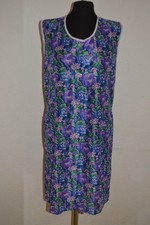 Dederon Kittel Schürze Zofe Sissy Gr . 40 blau-geblümt