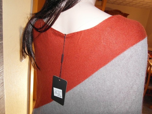 Cashmere poncho rostrot - cashmere,