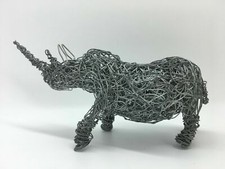 Dekoration aus Draht - Rhinozeros - Silver