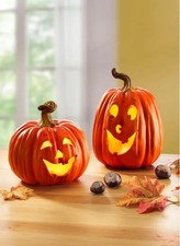 LED-Windlicht Kürbis rund