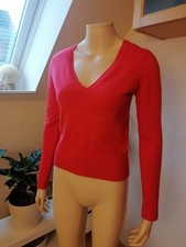 Business StrickPullover Pullunder Büro Basic Oberteil M 38 Rot V Ausschnitt 