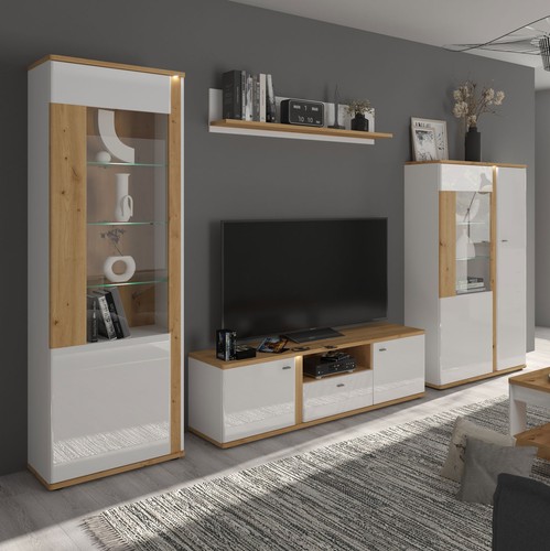Wohnwand anbauwand teilig - anbauwand, 4-teilig