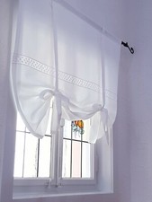 Gardine Raffrollo Spitze Raffgardine  110 cm x 100 cm Landhaus Baumwolle weiß