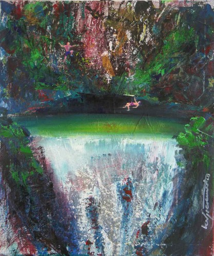 Wasserfall acrylgemälde - wasserfall,