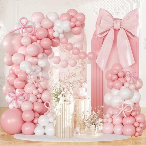 Ballongirlande rosa weiß - ballongirlande,