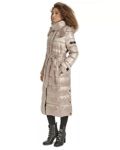 Belted puffer coat - puffer,