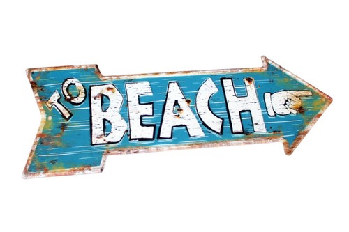 Shabby blechschild beach x - shabby,