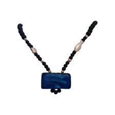 Kette Collier Lava, 925 Silber, Murano-Glas, ca. 52cm, Neu ungetragen