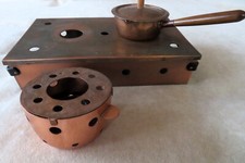 Rechaud - Stövchen - Warmhalteplatte - Kupfer-Set vintage
