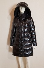 Marc Cain ultra leichter warmer Mantel Daunenmantel Lack - Optik Schwarz