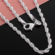 925 Sterlingsilber Halskette Seilkette B: 2-3-4 mm, L: 40-75cm Armband 20cm