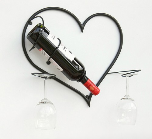 Wandbild weinregal herz - weinregal,