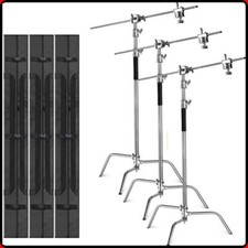 3pcs C-förmiger Ständer 330cm Galgenstativ aus Edelstahl mit 120cm Auslegearm