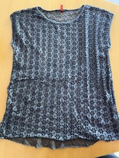 QS by s.Oliver Damen T-Shirt XL Braun/Taupe Lochmuster