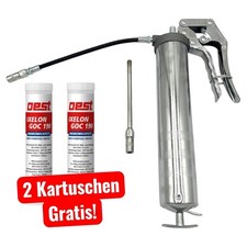 PROFI EINHAND FETTPRESSE mit ZUBEHÖR + OEST MEHRZWECKFETT EP2 LITHIUM 400g KFZ🚜