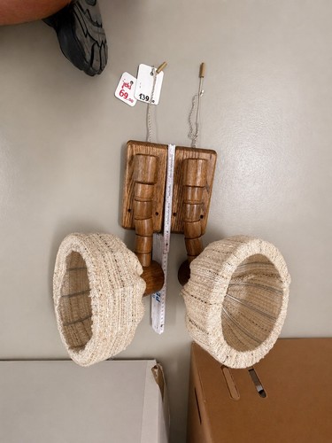 Vintage wandlampe aus holz - holz, mit