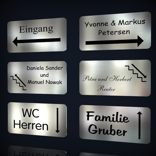 Edelstahl türschild - edelstahl,