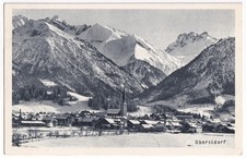 AK Wintersportplatz Oberstdorf, Allgäu, Bayern, Sonderstempel, 1936, gelaufen