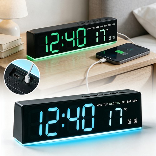Led digital wanduhr - led, datum