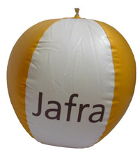 Selten JAFRA Cosmetic WASSERBALL Inflatable Ball Orange/Weiß ca. 40 cm Werbung