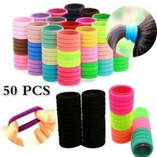 50 Stück Nahtlose Elastische Haargummis Ringseil Bunte Gummibänder Für 