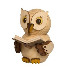 Eule mit Buch Erzgebirge