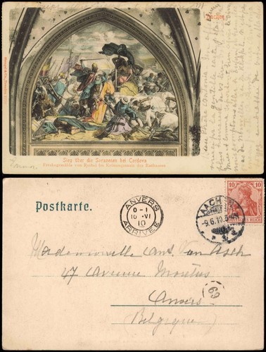 Ansichtskarte aachen fresko - fresko,