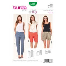 Burda Easy Schnittmuster - Gummizughose , Bermudas , Shorts – Nr. 6938