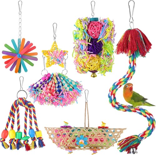 Bunte vogelspielzeug set - bunte, vogelspielzeug-set