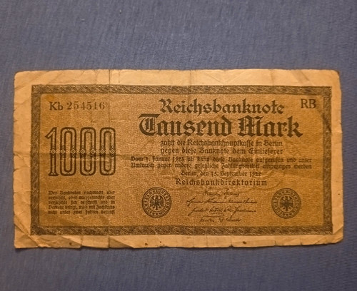 Reichsbanknote 1000 mark vom - reichsbanknote,
