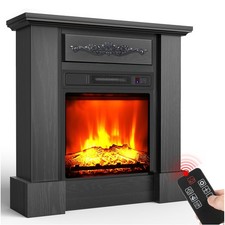 Elektrokamin Kamin LED-Flammeneffekt Kaminofen mit Heizung Timer Fernbedienung