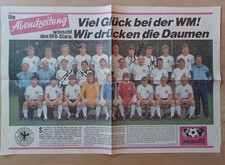 WM 1986 DFB Mannschaftsbild Matthäus Beckenbauer Rummenigge 5x signiert 