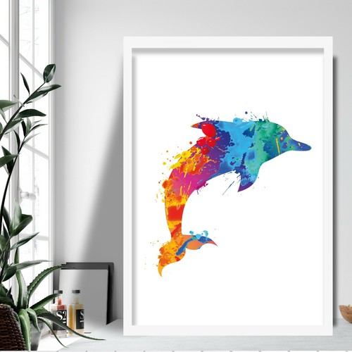 Aquarellfarbe splash delphin - aquarellfarbe,
