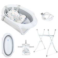 Baby Badewanne Babywanne Faltbare mit Wasserleitungen mit Ständer Neugeborenen