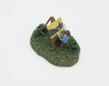 Preiser H0 729 Figur, Maler Künstler mit Staffelei, Holz, Pappe, 50er Jahre