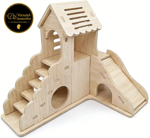 Hamster haus holz mit - mit, treppe