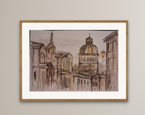 Montreal aquarell monochrom - aquarell,