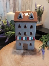 Keramik Grau Haus Kerzenhalter